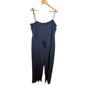 Pact Jumpsuit Womens XXL Blue Cotton Wide Leg Relaxed